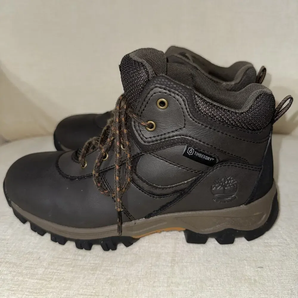 TIMBERLAND Maddsen Mid Hiker Brown Boot Size Youth 3.5 EUC